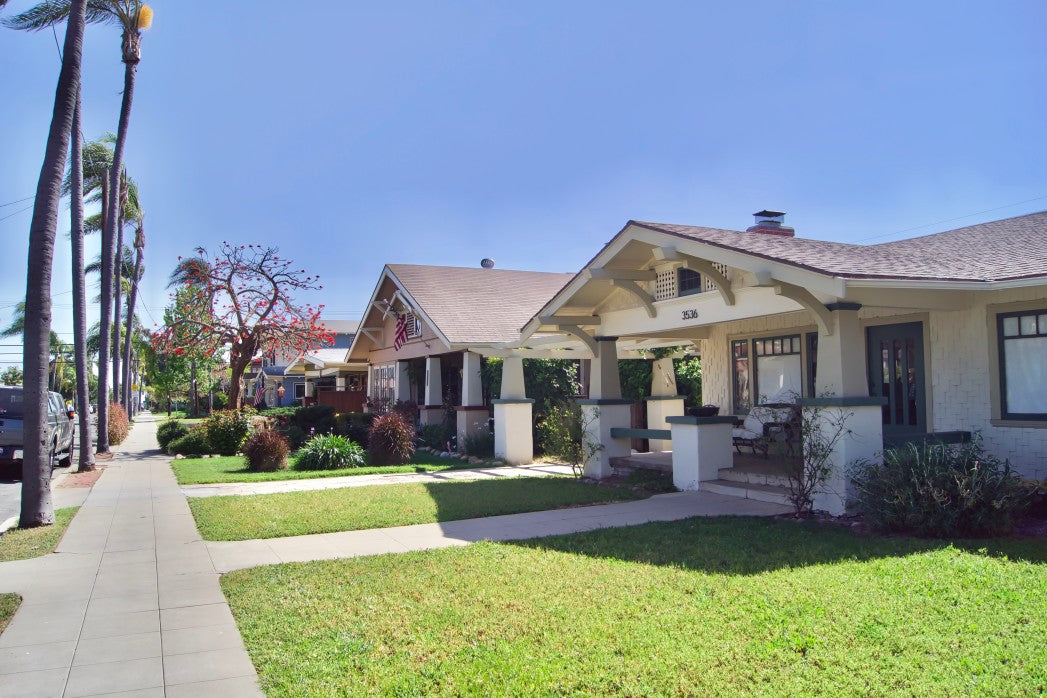 well maintained lawns in neighborhood