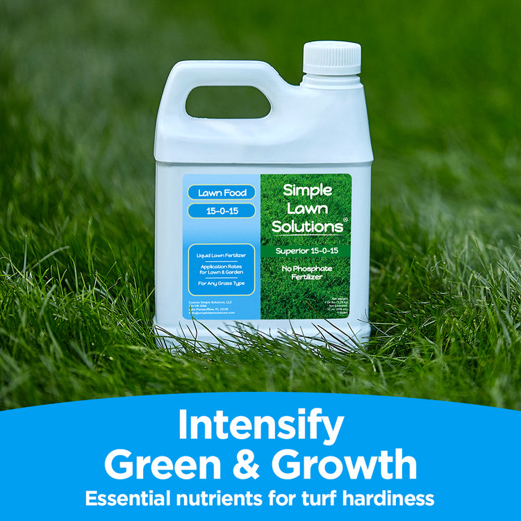 Fertilizer for greening and growth on a nice green lawn