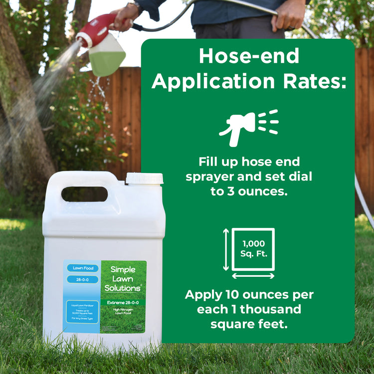 28-0-0 fertilizer applied with hose-end sprayer