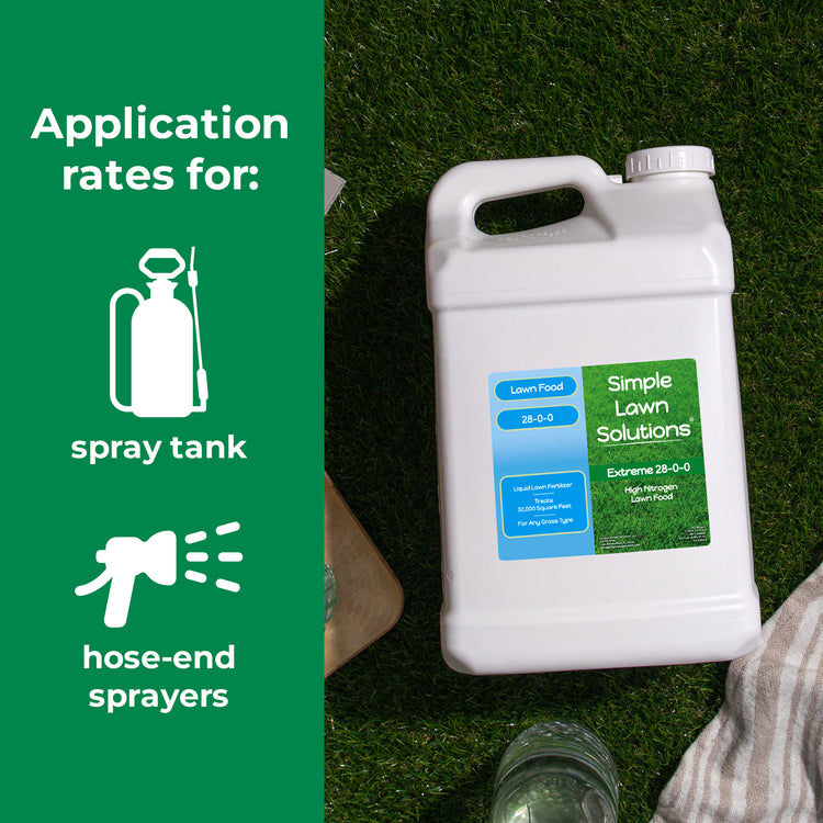 Liquid fertilizer applied with hose-end sprayer and spray tank