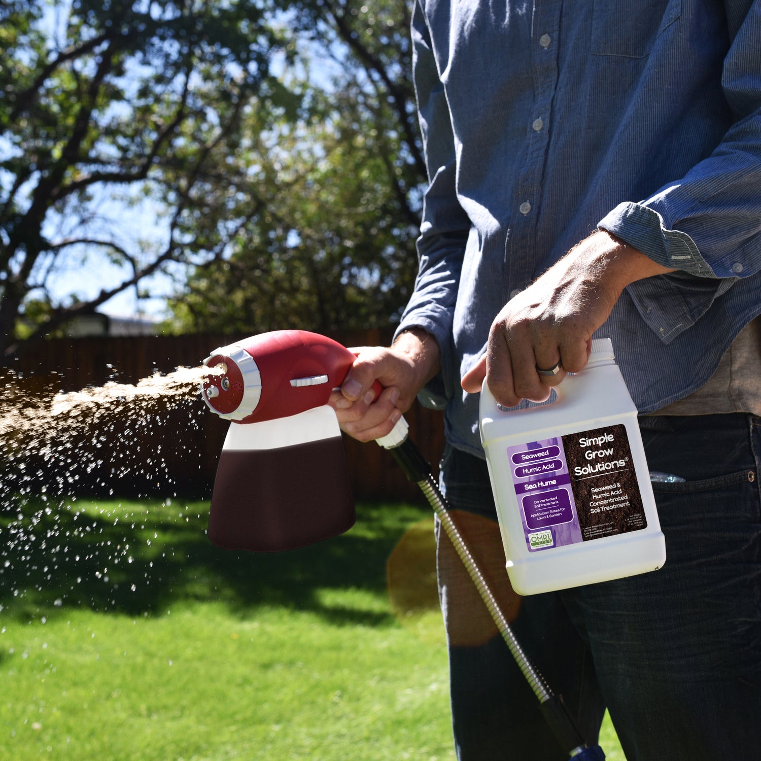 Ortho dial sprayer to apply simple grow solutions Humic acid