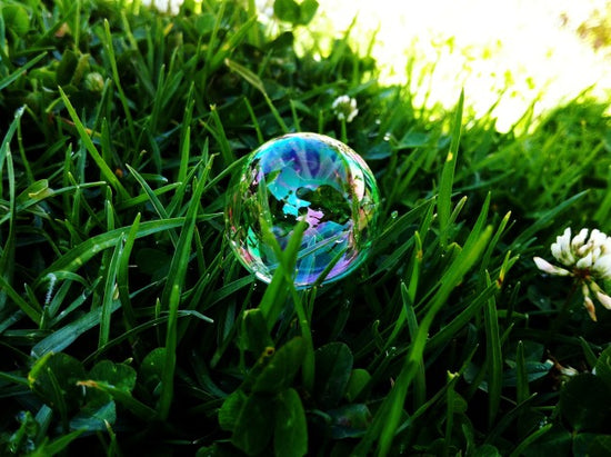 lush lawn with bubble on top