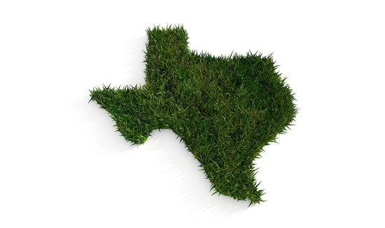 State of Texas made of grass