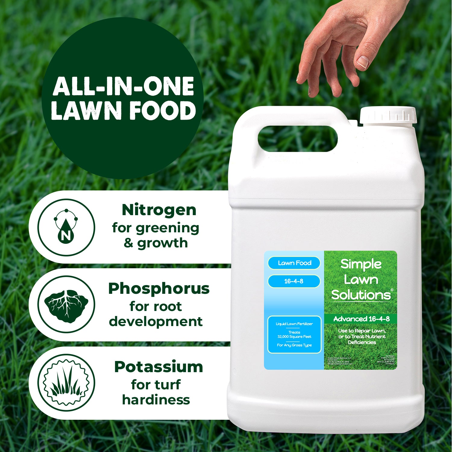 liquid fertilizer for weed plants Advanced 16-4-8 Balanced NPK- Lawn Food Natural Liquid Fertilizer- Spring & Summer Concentrated Spray