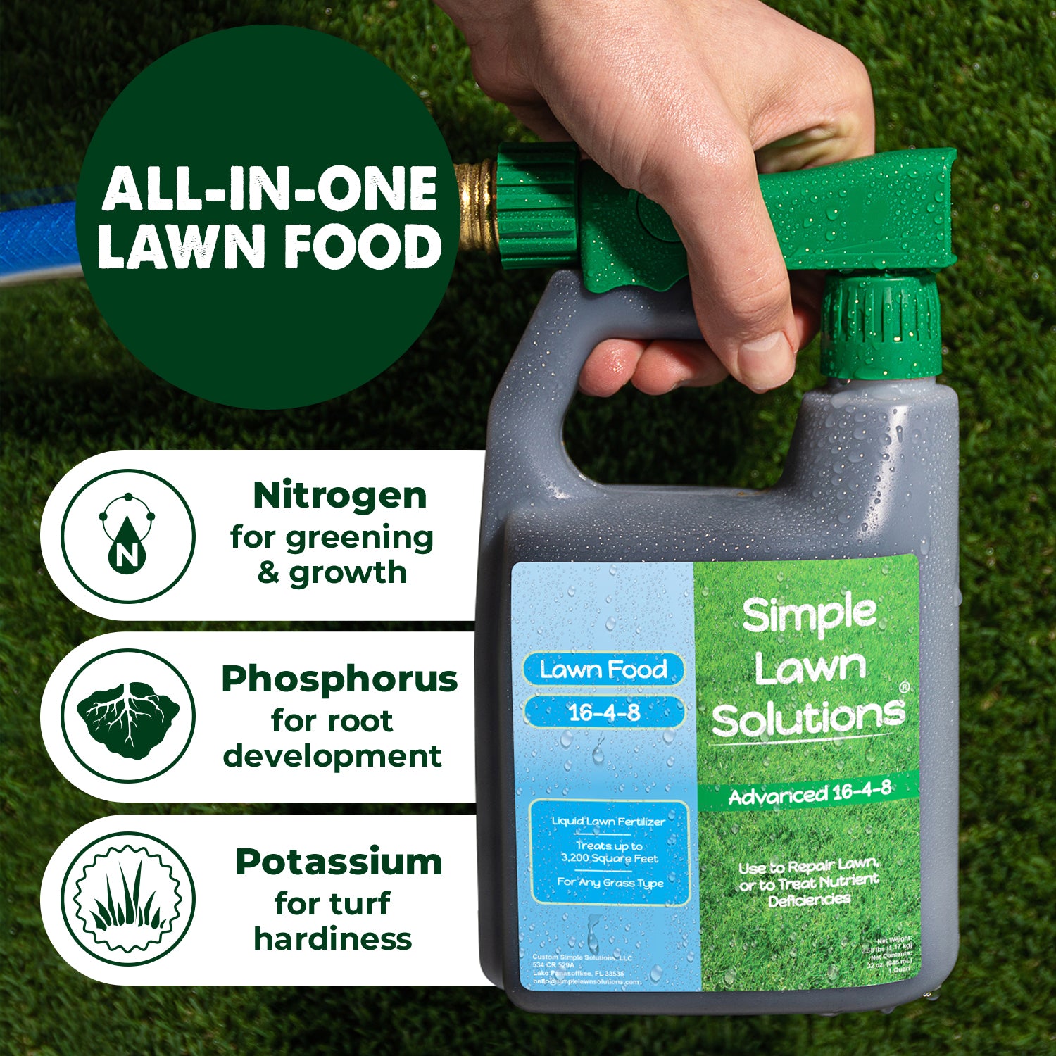 Lawn Food: 16-4-8 Complete Balanced NPK (32 ounce) Lawn Food: 16-4-8 Complete Balanced NPK (32 ounce)