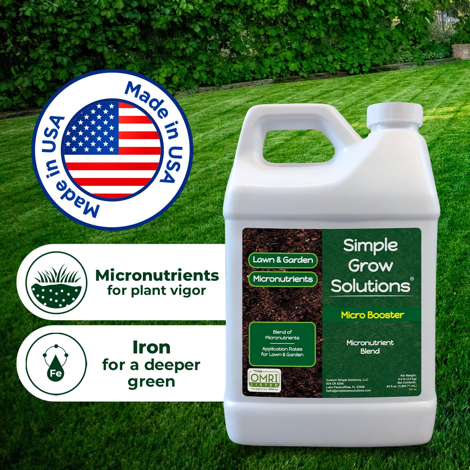 natural mineral fertilizers micro nutrient mix Micro Booster: Organic Complexed Micronutrient Fertilizer For Lawn and Garden (Half Gallon)