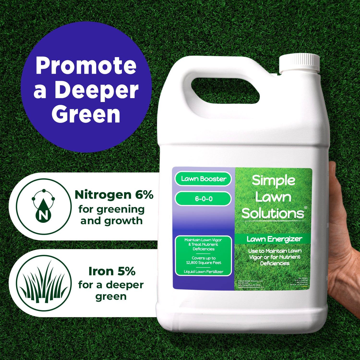 1 gallon nitrogen and iron lawn fertilizer