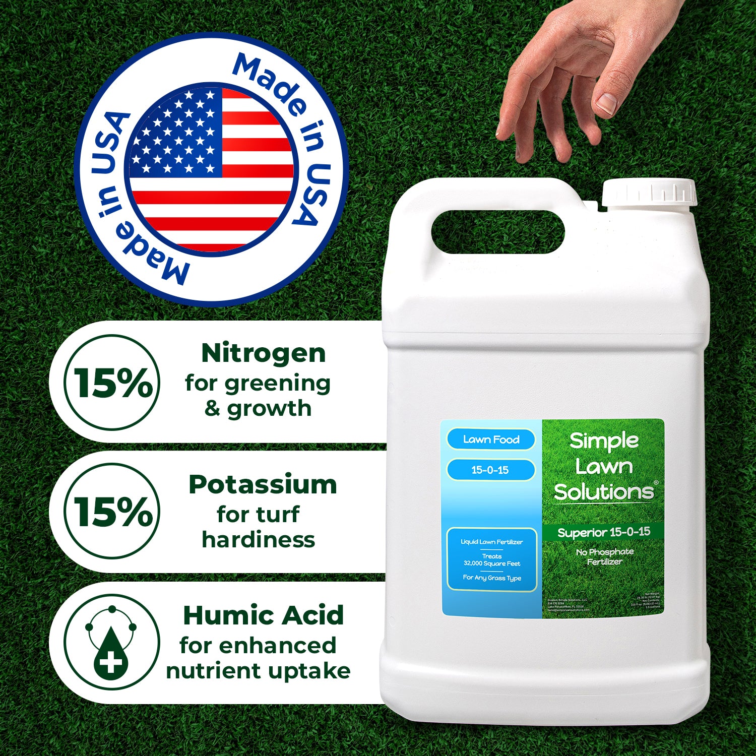 Nitrogen and potassium fertilizer made in the USA for greening, growth , and turf vigor