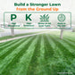 A lawn care marketing graphic with the headline &