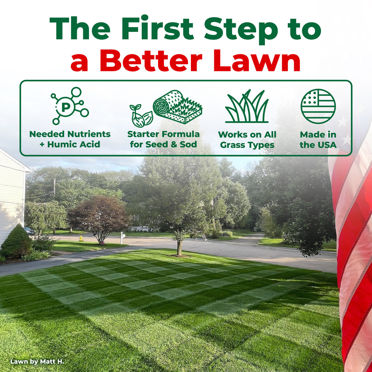 Promotional lawn care graphic with the headline &