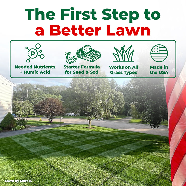 Promotional lawn care graphic with the headline &