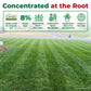 A green, striped lawn with a large informational banner at the top reading &