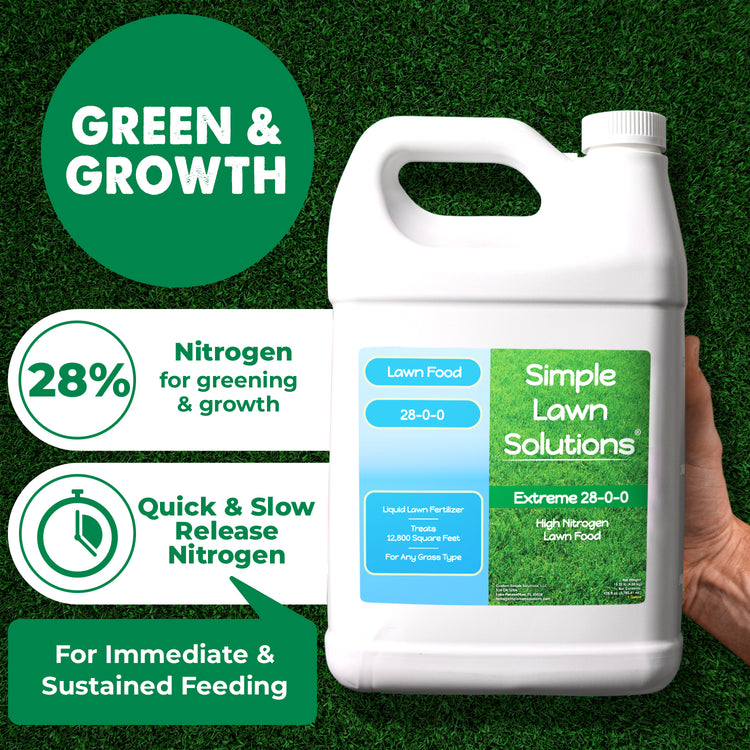 High nitrogen lawn fertilizer for greening and growth