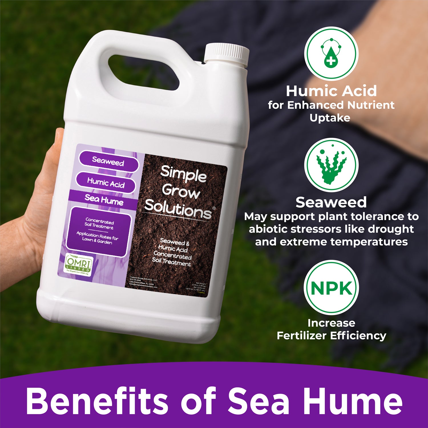 seaweed fertilizer for indoor plants Sea Hume: Organic 8% Seaweed & Humic Acid Formula (1 Gallon) – Simple Lawn Solutions