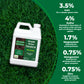 Micro Booster on top of a green lawn with nutrients iron, sulfur, magnesium, manganese, and zinc.