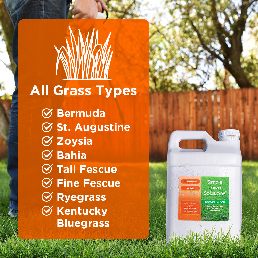 phosphorus and potassium fertilizer for plants Ultimate 3-18-18 NPK- Lawn Food Liquid Fertilizer- Easy to Use Concentrated Spray- Any Grass Type- Summer & Fall Nutrients- Simple Lawn Solutions -