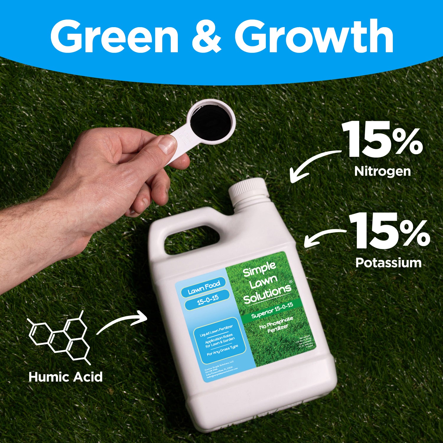 a plant fertilizer contains 15 by mass nitrogen Lawn Food: 15-0-15 Phosphorus-Free Nitrogen & Potash Fertilizer (1 Quart)