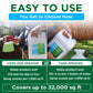 Photo of man using 28-0-0 in a hose-end sprayer and tank sprayer with information regarding application rates for both, &