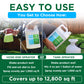 Promotional graphic for a Simple Lawn Care liquid fertilizer, showing two ways to use it: a hose-end sprayer and a tank sprayer. The image features a split-screen demonstration with a person&