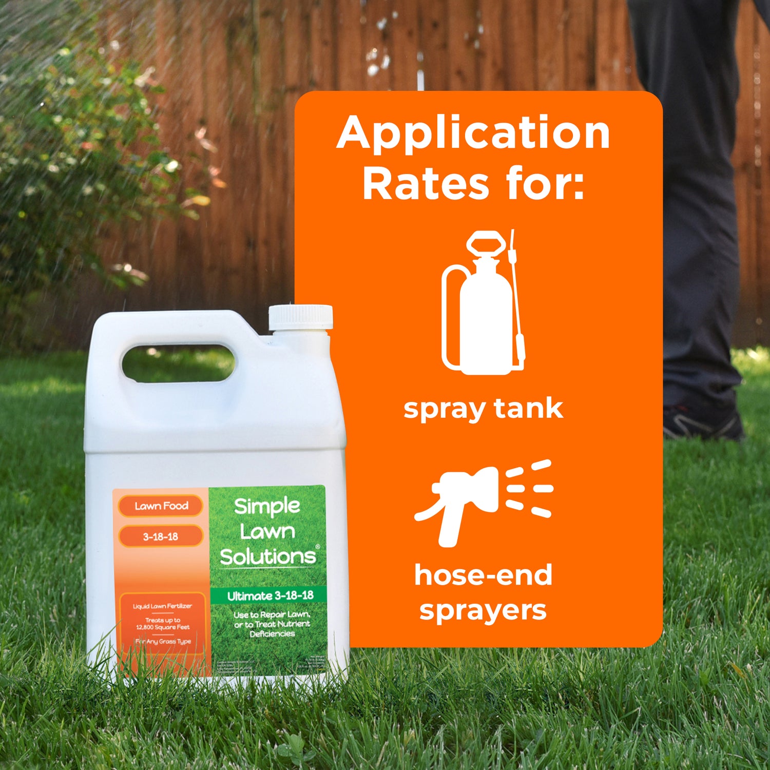 fertilizer with hose-end and tank sprayer application rates