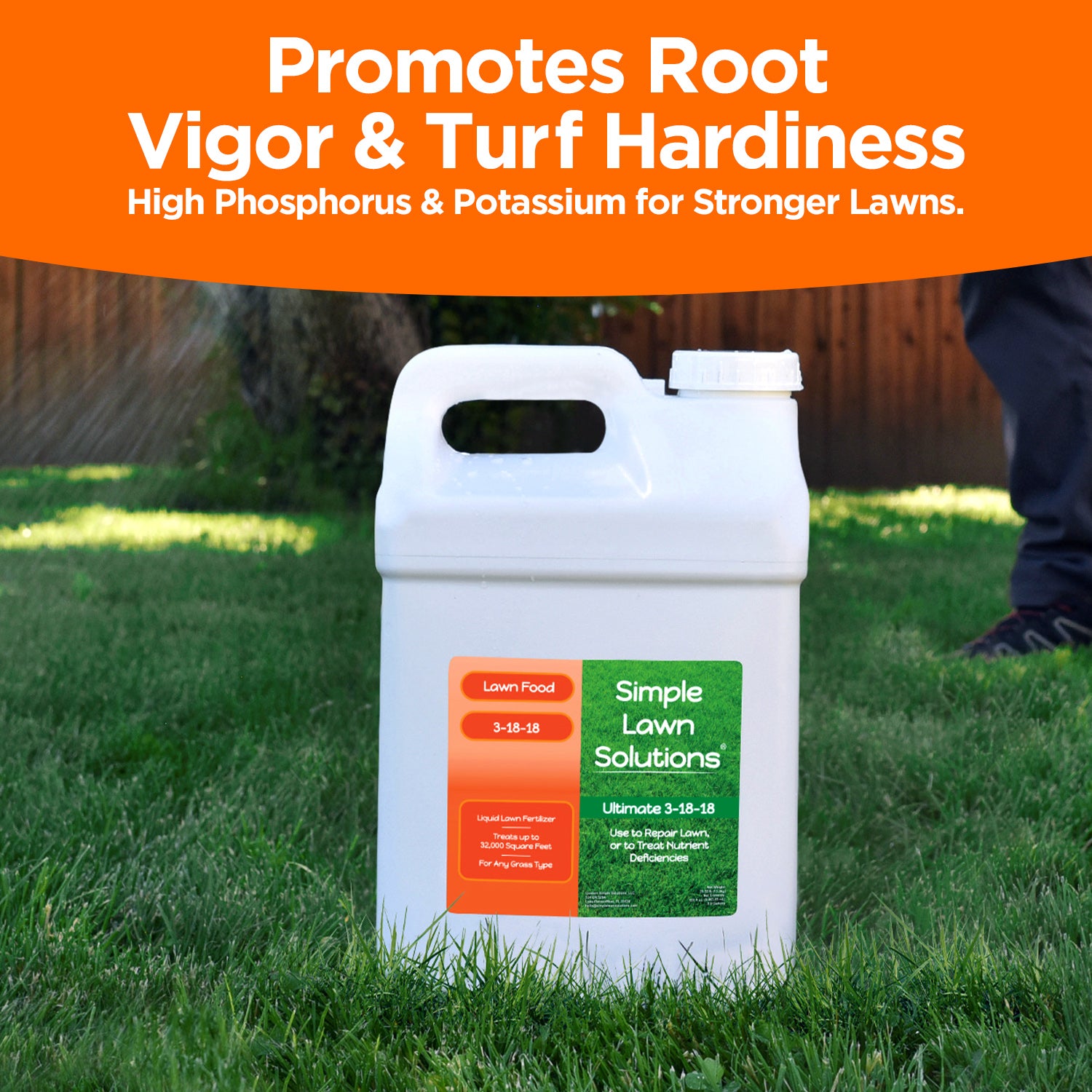 phosphorus and potassium fertilizer for plants Ultimate 3-18-18 NPK- Lawn Food Liquid Fertilizer- Easy to Use Concentrated Spray- Any Grass Type- Summer & Fall Nutrients- Simple Lawn Solutions -