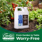 Soil hume depicting inside of a vegetable garden with text indicating that the product is OMRI listed for organic use.