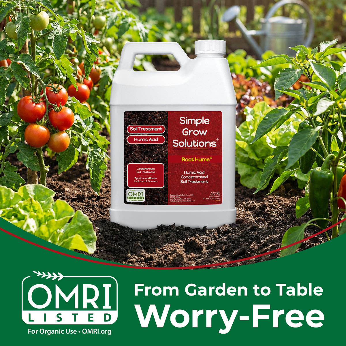 A white plastic bottle of Simple Grow Solutions Rock &