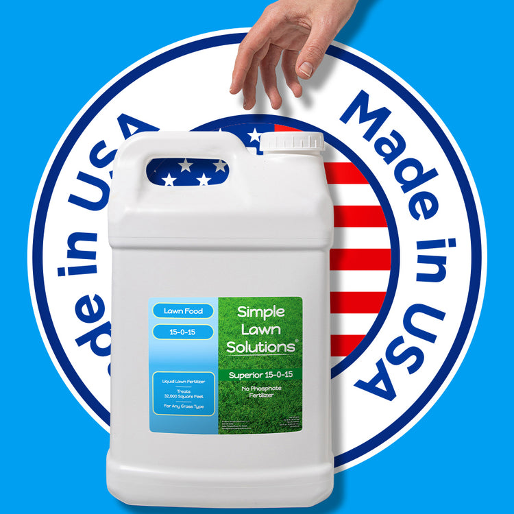 Simple Lawn Solutions liquid fertilizer made in the USA