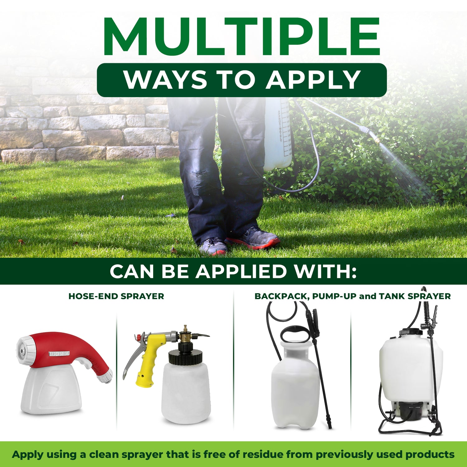 Promotional graphic for a sprayer product with the headline &