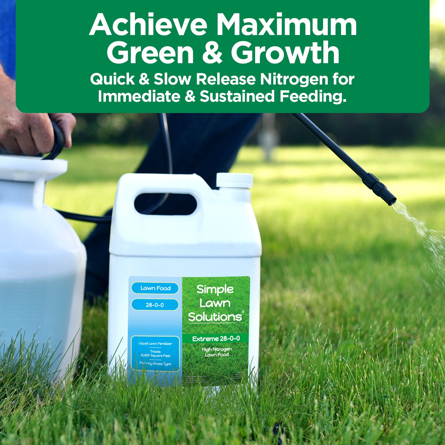 1 gallon nitrogen fertilizer for a greener lawn