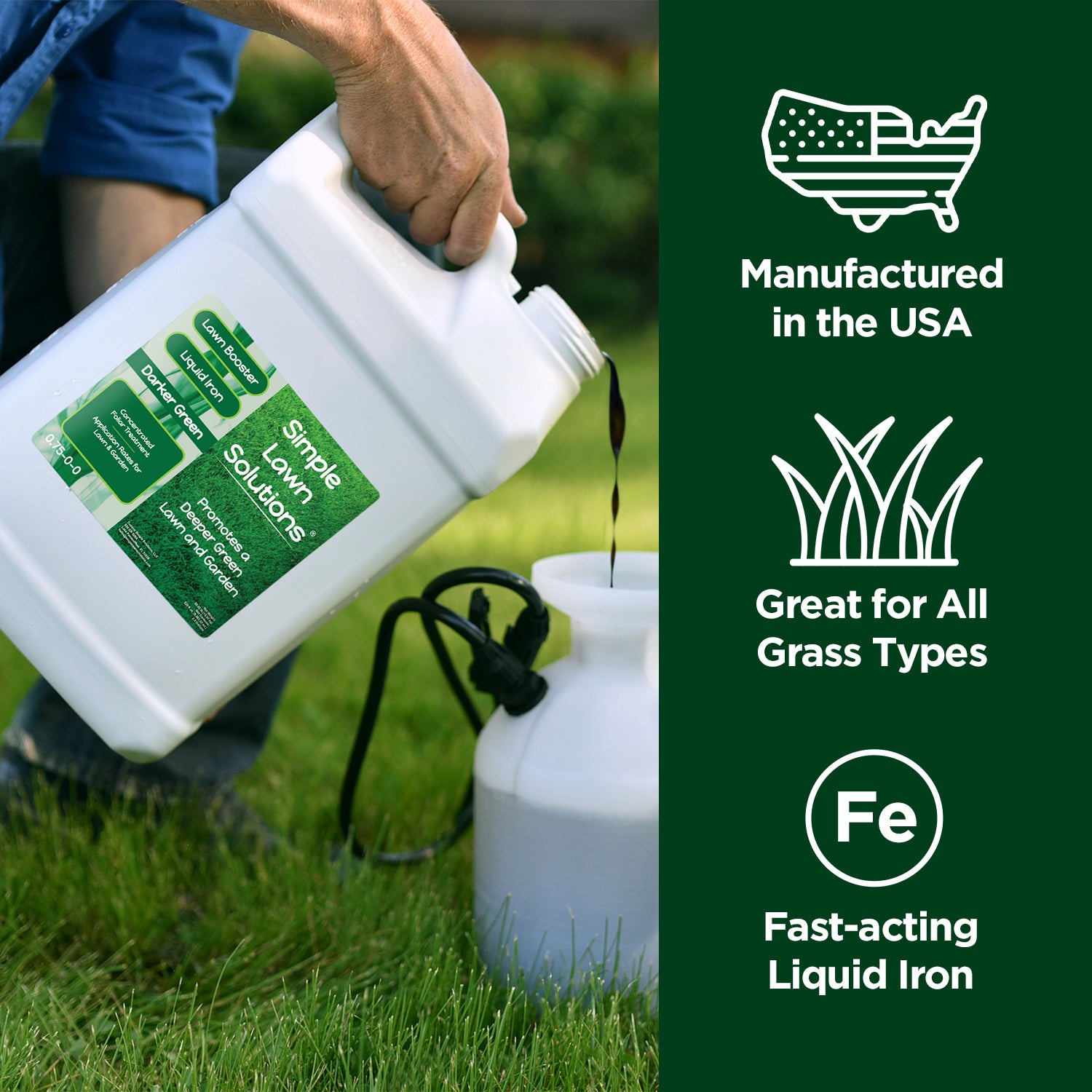 iron plant fertilizer Simple Lawn Solutions - Liquid Iron Darker Green - Chelated Micronutrients
