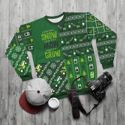 Let it Snow, Let it Mow, Let it Grow - Holiday Sweater by Simple Lawn Solutions