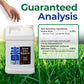 Guaranteed Analysis infographic of Soil Hume: 4.5% humic acid from leonardite shale and 4% kelp from ascophyllum nodosom.