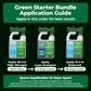 Green promotional graphic for a lawn care bundle titled &