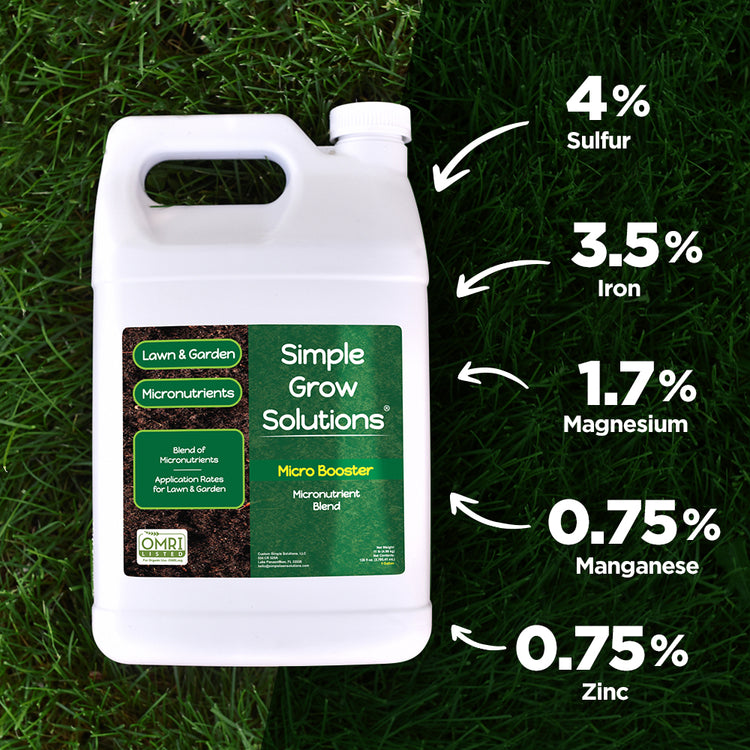micronutrient fertilizer on a green lawn