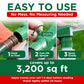 Promotional graphic for a green hose-to-sprayer nozzle with three step panels showing how to connect to a hose, turn on the sprayer, and spray evenly. Large text reads &