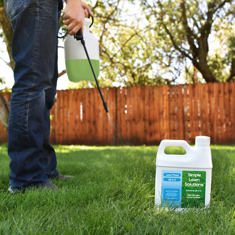 Simple Lawn Solutions lawn food applied with pump sprayer