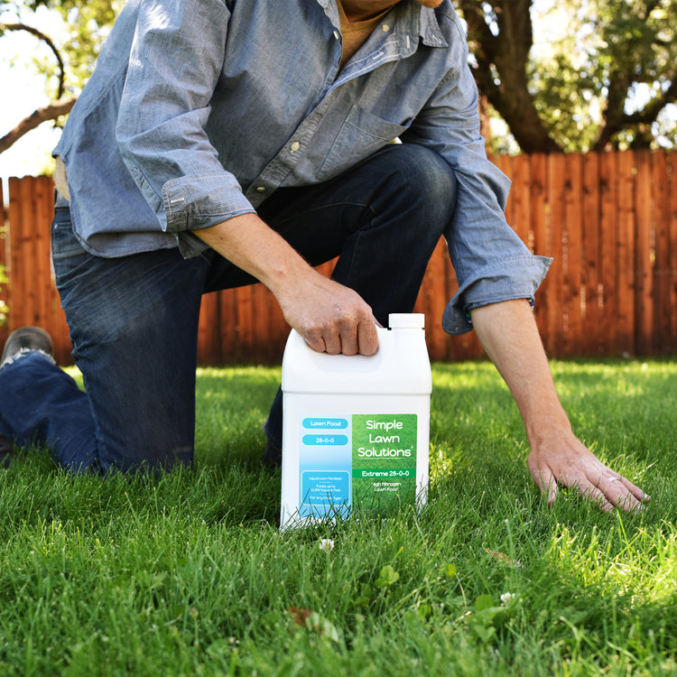 Simple Lawn Solutions 1 Gallon 28-0-0 covers up to 12,800 square feet.