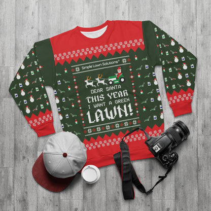 Dear Santa, This Year I Want A Green Lawn - Holiday Sweater by Simple Lawn Solutions