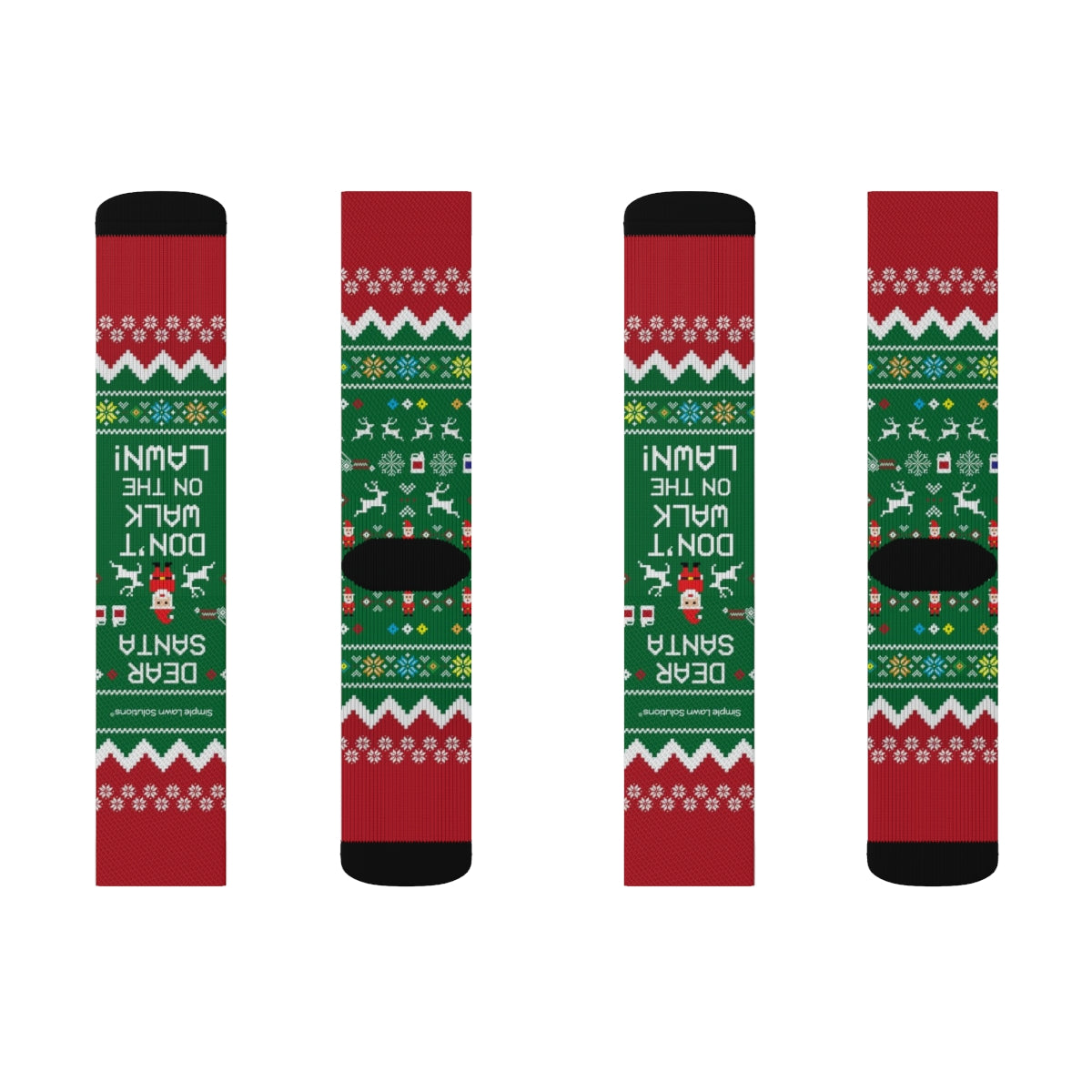 Simple Lawn Solutions Holiday Socks Designs, Santa Don&