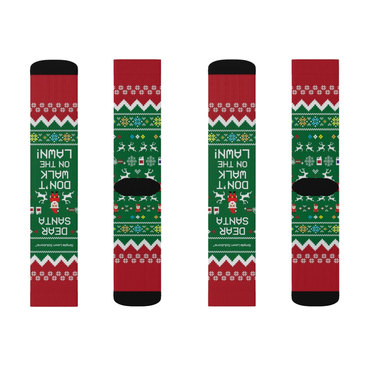 Simple Lawn Solutions Holiday Socks Designs, Santa Don&