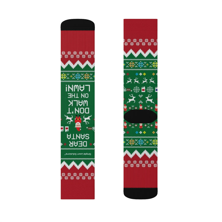 Simple Lawn Solutions Holiday Socks Designs, Santa Don&