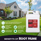 Benefits of Root Hume, Humic acid blend derived from the highest quality humane source, promotes micronutrient uptake, cam be used on all grass types, application rates for lawn and garden, can be used with fertilizer program