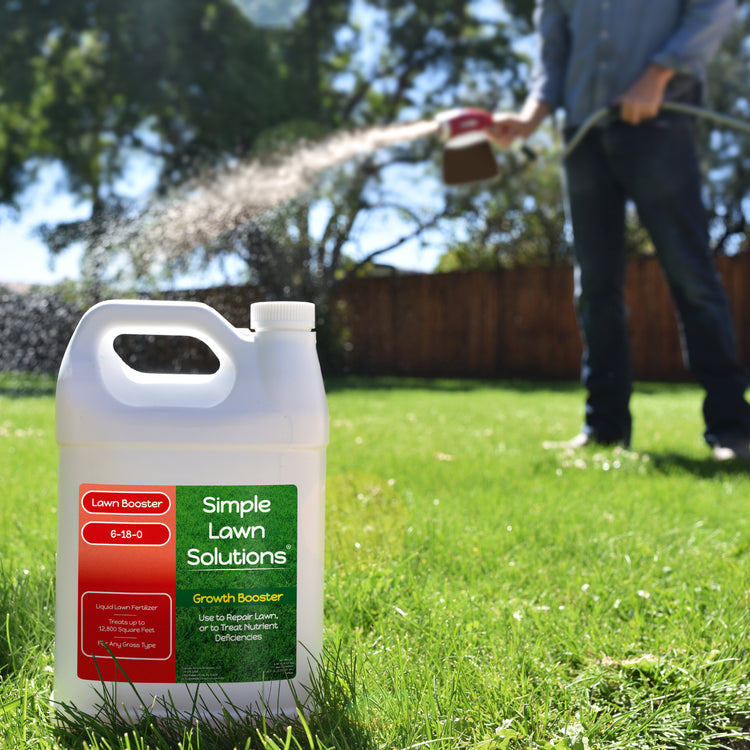 Growth Booster Liquid Lawn Booster applied to lawn